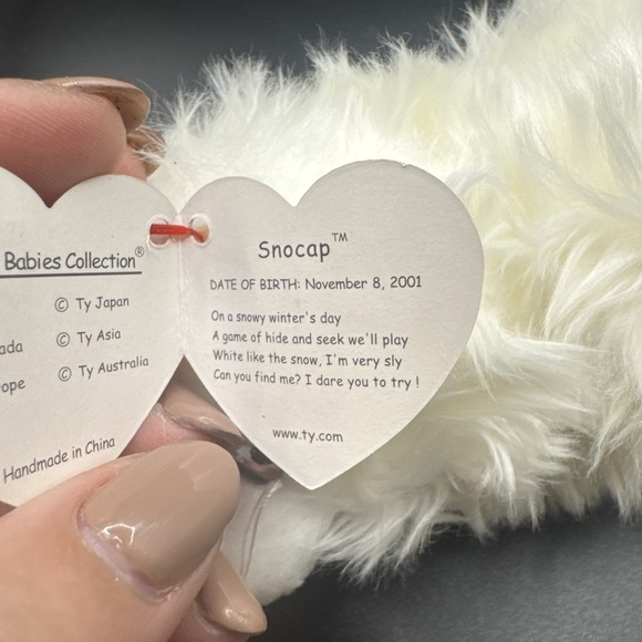 Ty Beanie Baby Snocap the White‎ Snow Fox 8" Rare - Picture 9 of 10